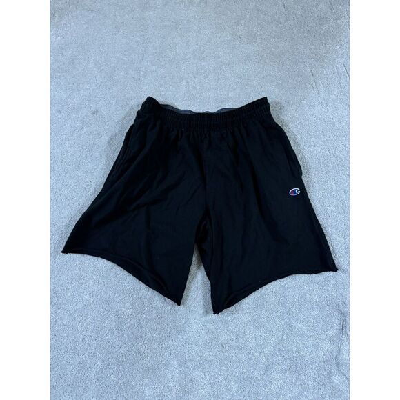 Champion shorts mens LG Black‎ vintage embroidered logo cotton gym dadcore - Picture 1 of 6